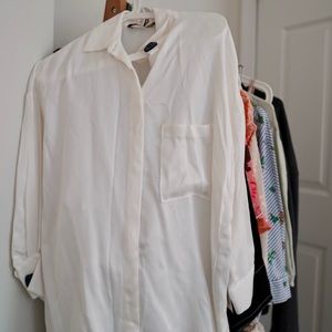 Zara White Satin Shirt